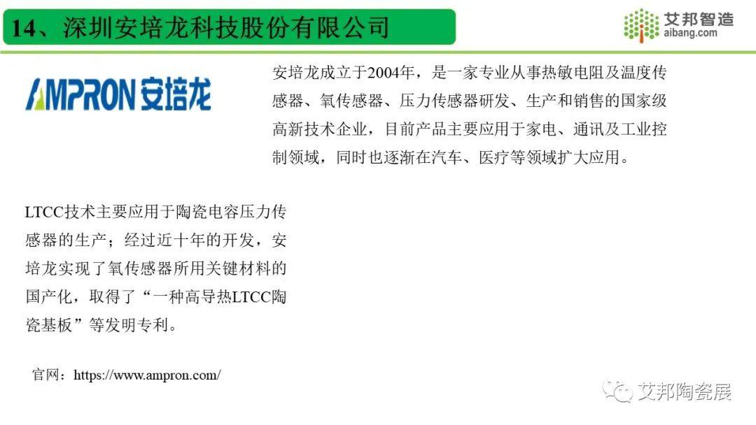 国内45家LTCC低温共烧陶瓷厂商一览，报告可下载